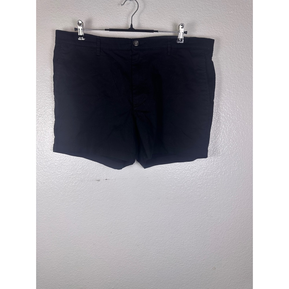 Mens 5 Inch Flat Front Slim‎ Fit Shorts Black Size 38 Upper Thigh Hit